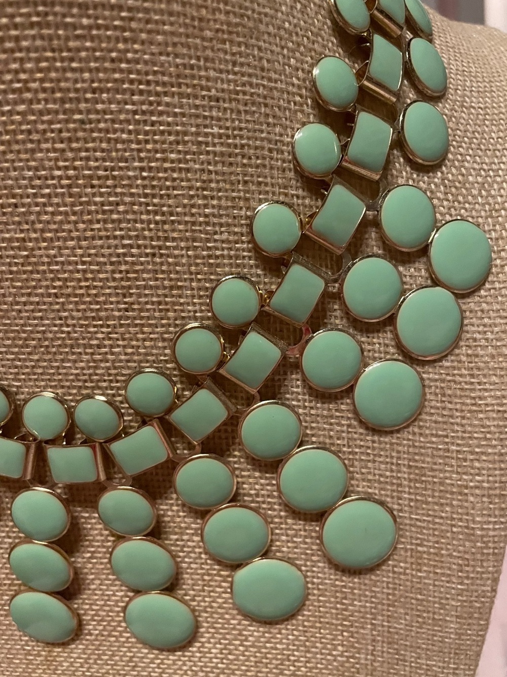 Mint Green Statement Bib Necklace - Picture 4 of 6